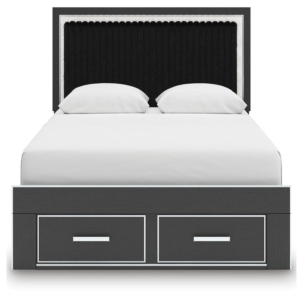 Zuraleus Queen Upholstered Panel Platform Storage Bed, Dresser and Mirror (PCB3380-SI) - Image 9