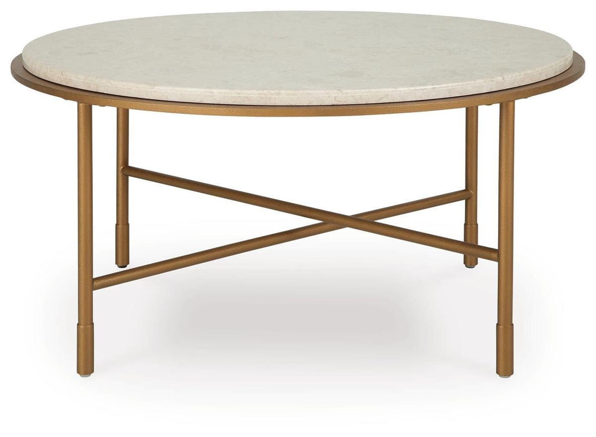 Alben Coffee Table - Antique Gold  (T643-SI) - Image 3
