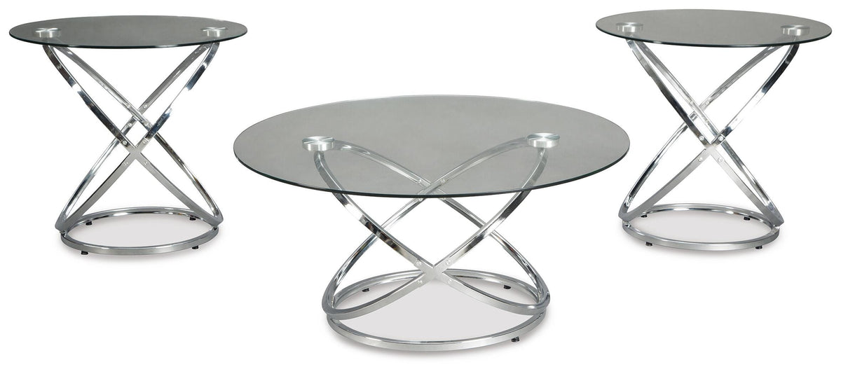 Hollynyx Table (Set of 3) - Chrome Finish  (T270-SI) - Image 2