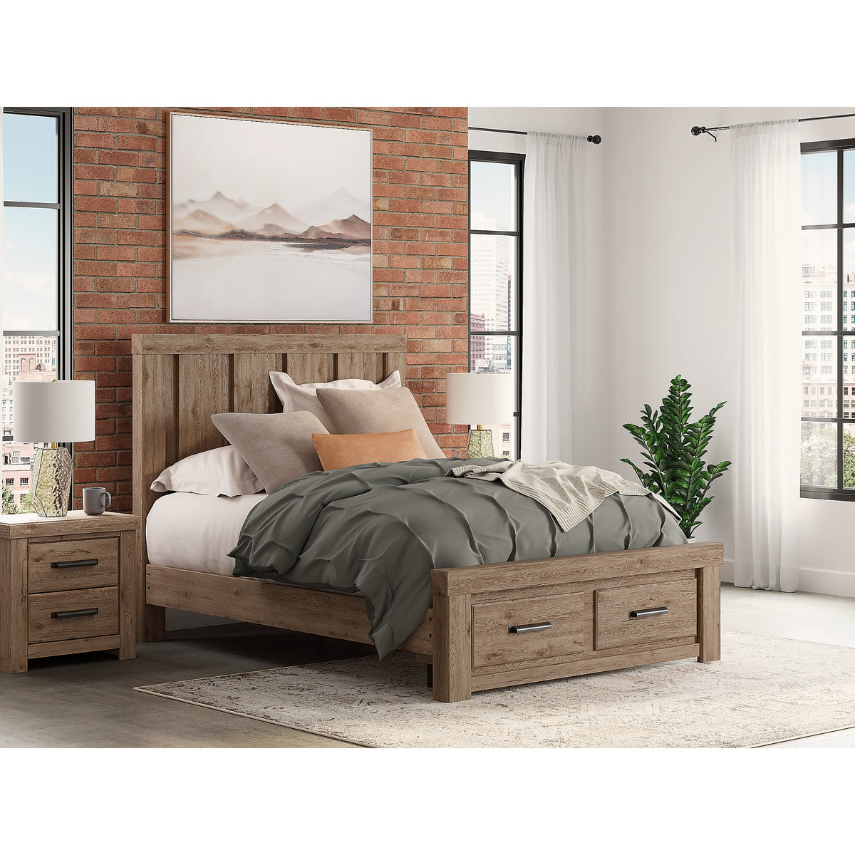 Oliandon Queen Panel Storage Bed (PCB2844-SI) - Image 10
