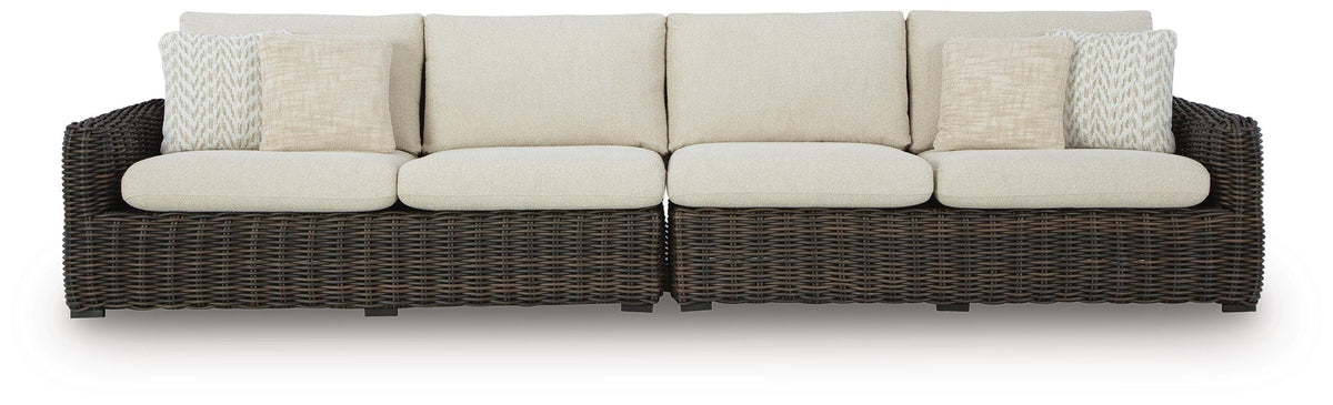 Kimora Outdoor Right and Left-arm Facing Loveseat with Cushion (Set of 2) (P711-SI)
