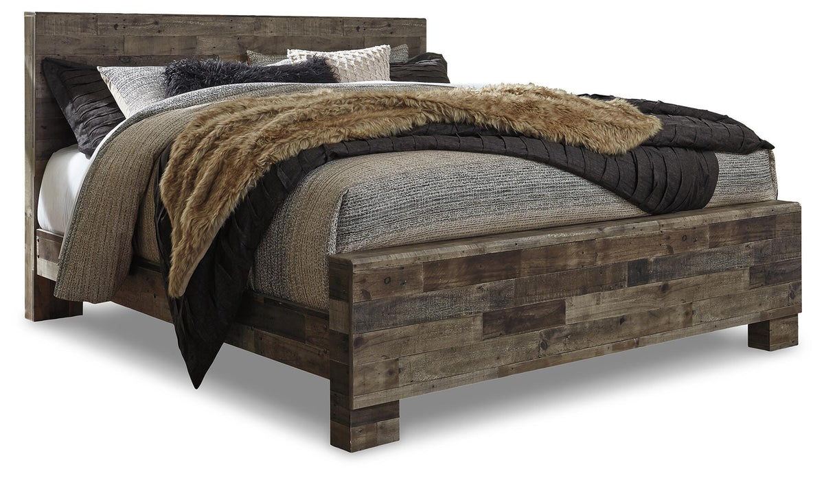 Derekson Panel Bed - Multi Gray  (B200-SI)