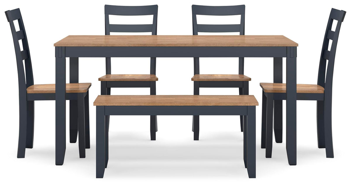 Gesthaven Dining Table with 4 Chairs and Bench (Set of 6) (D399-SI) - Image 2