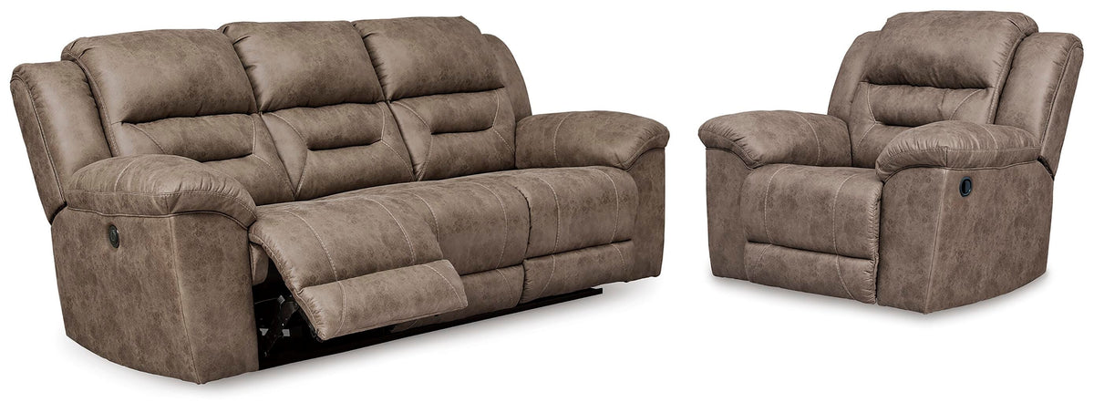 Stoneland Power Reclining Sofa and Manual Recliner (39905-SI)