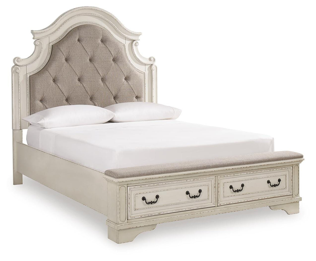 Realyn Upholstered Panel Bed, Dresser, Mirror and Chest (B743-SI) - Image 7