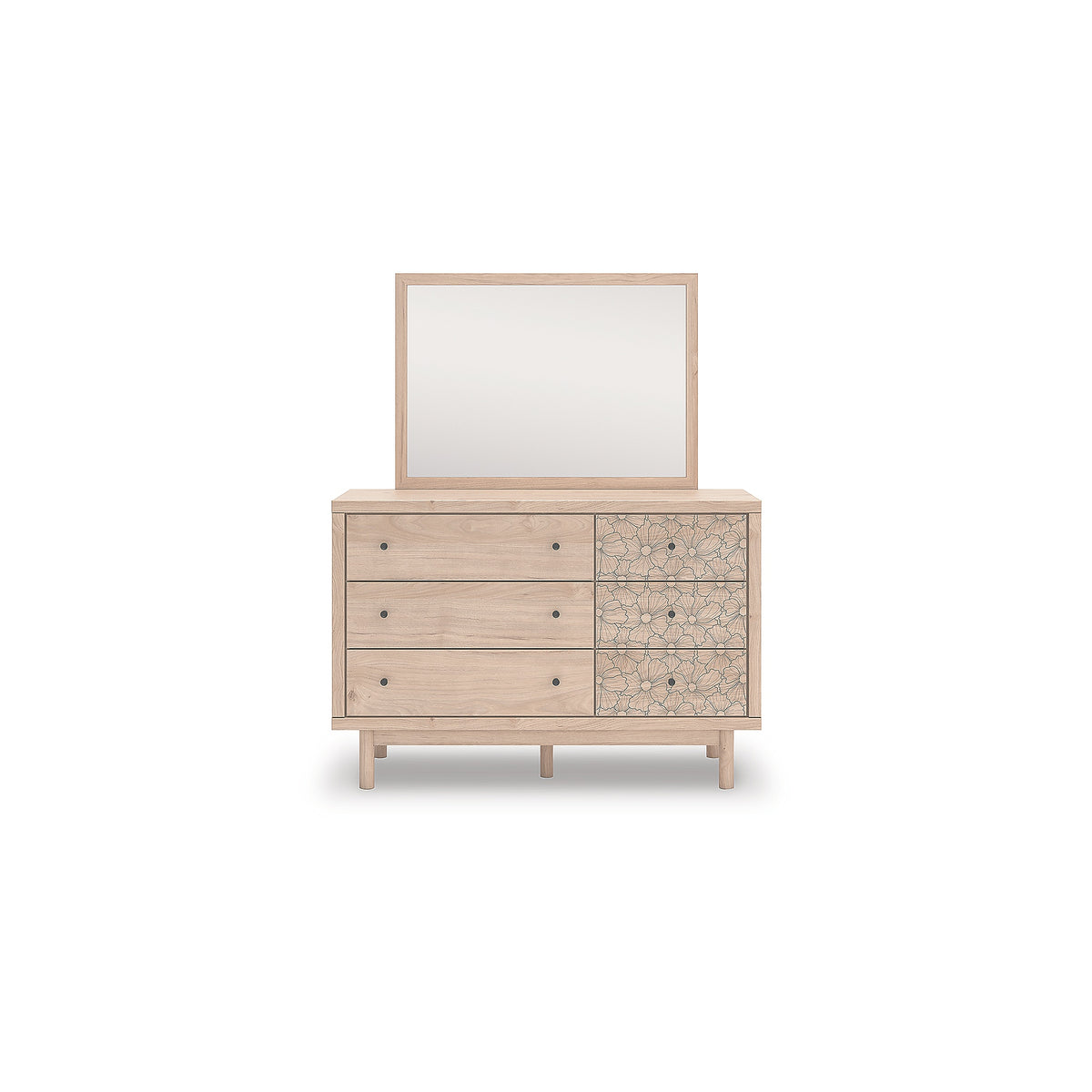 Arloster Full Upholstered Panel Bed, Dresser and Mirror (PCB1566-SI) - Image 2
