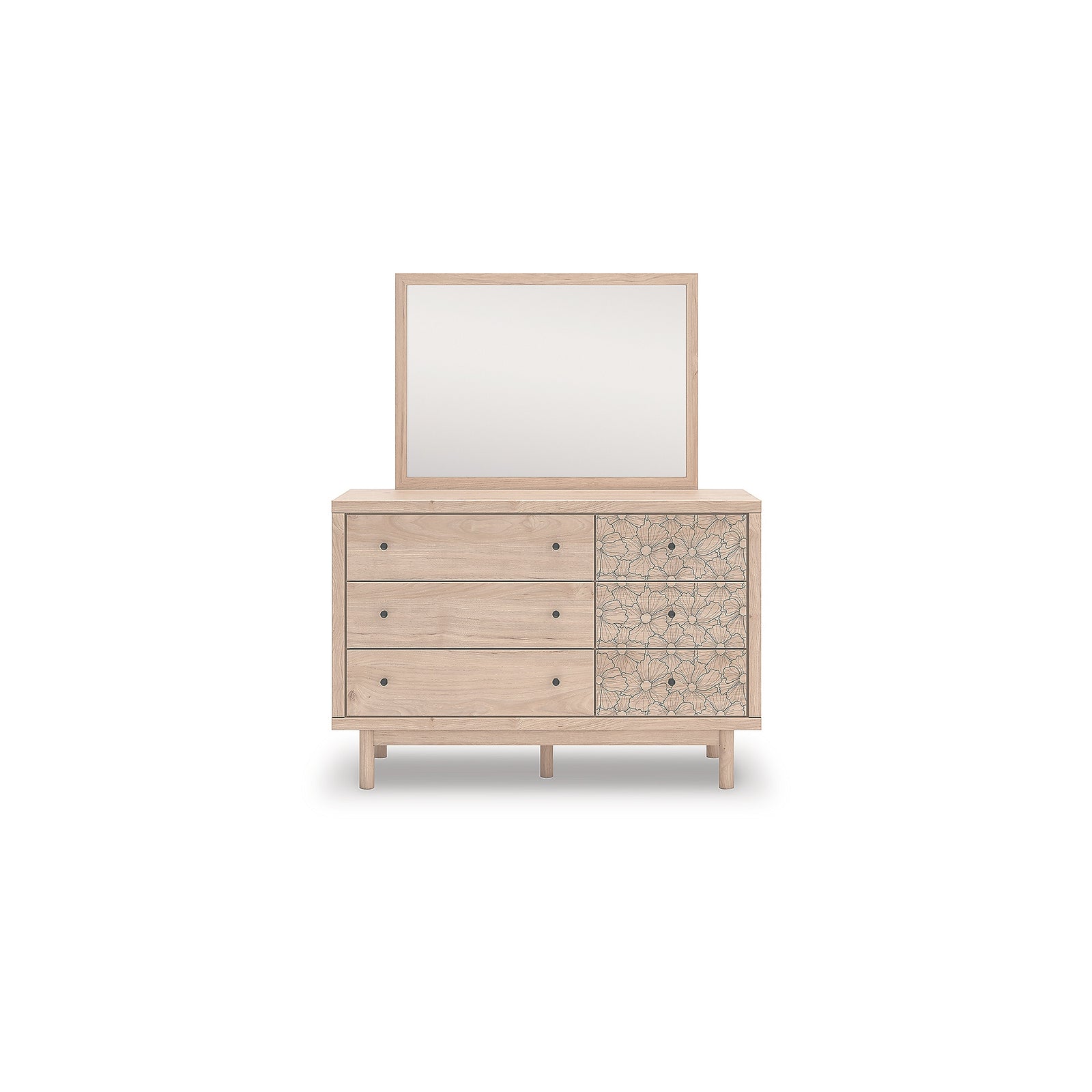 Arloster Full Upholstered Panel Bed, Dresser and Mirror (PCB1566-SI) - Image 2
