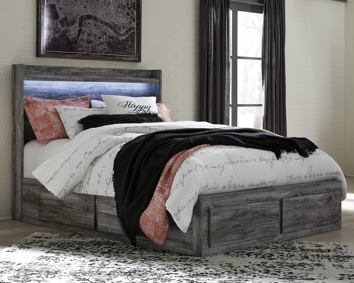 Baystorm Panel Bed with 6 Storage Drawers - Gray  (B221-SI) - Image 2