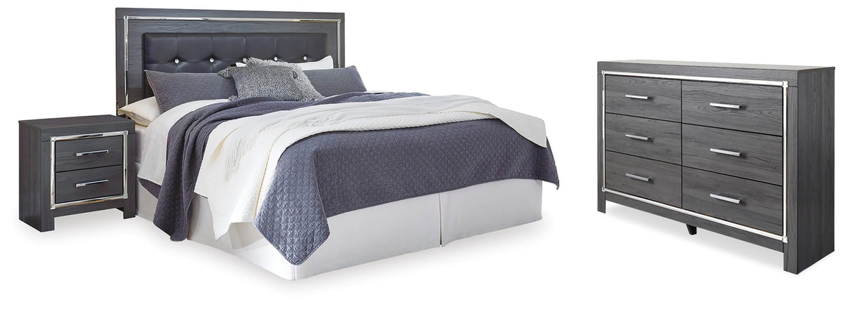 Lodanna King/Cal King Panel Headboard, Dresser and Nightstand - Gray  (B214-SI)