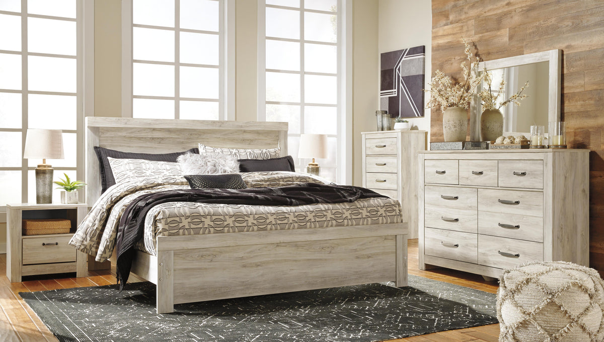 Bellaby Panel Bed, Dresser, Mirror and 2 Nightstands - Whitewash  (B331-SI) - Image 7