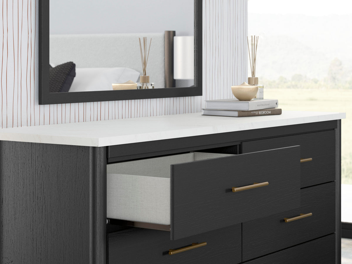 Cadmori Dresser and Mirror - Black/White  (B2616-SI) - Image 9
