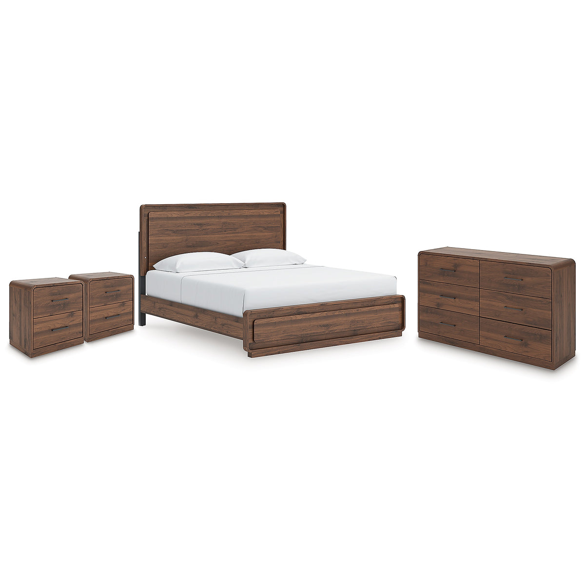 Fortlorn King Panel Bed, Dresser and 2 Nightstands (PCB386-SI) - Image 2