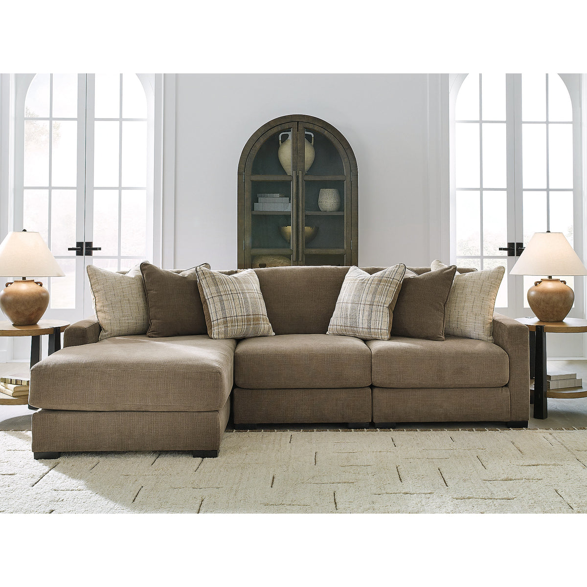 Camellia-Court 3-Piece Sectional with Chaise (68207S5-SI)
