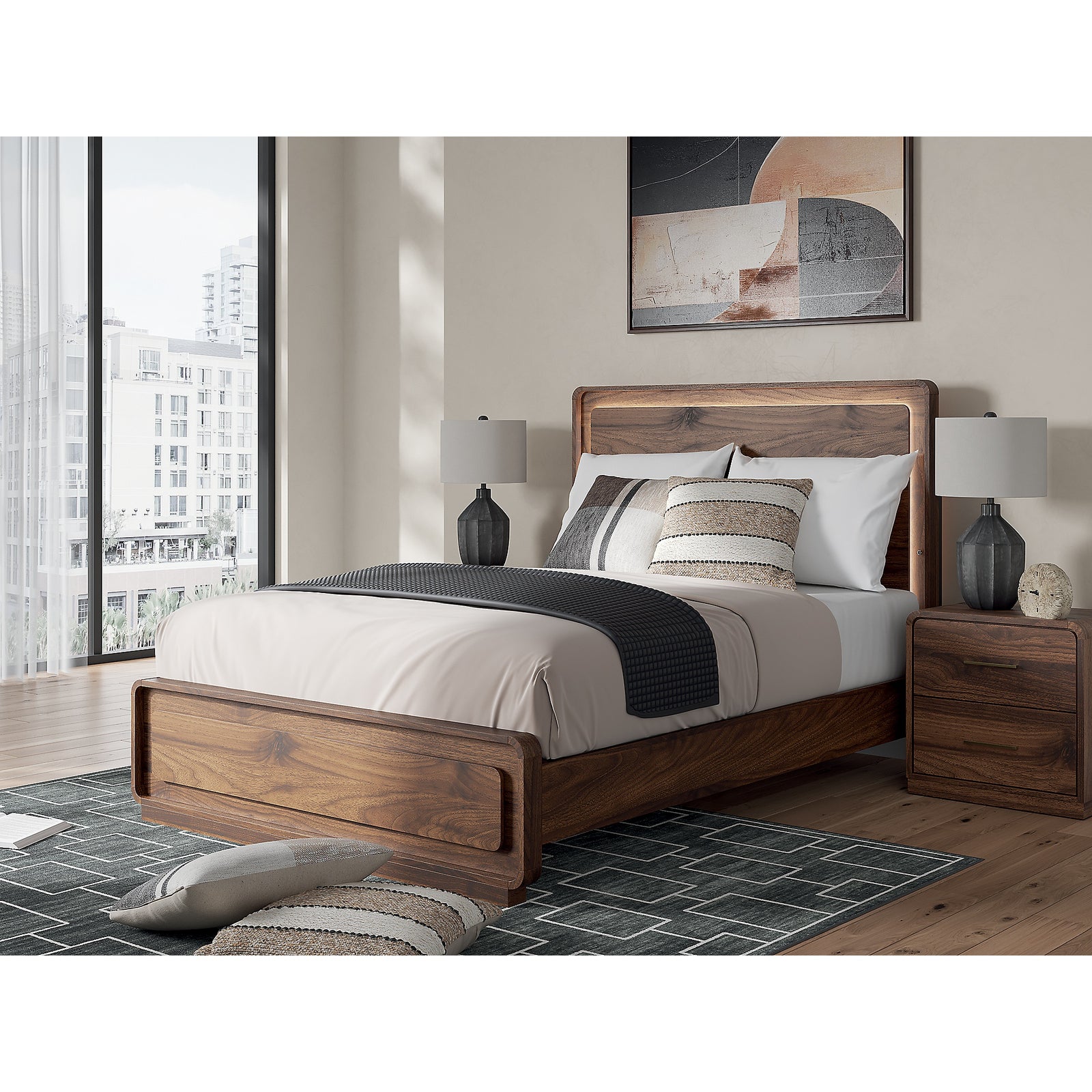 Fortlorn Queen Panel Bed, Dresser, Mirror and Nightstand (PCB386-SI) - Image 29
