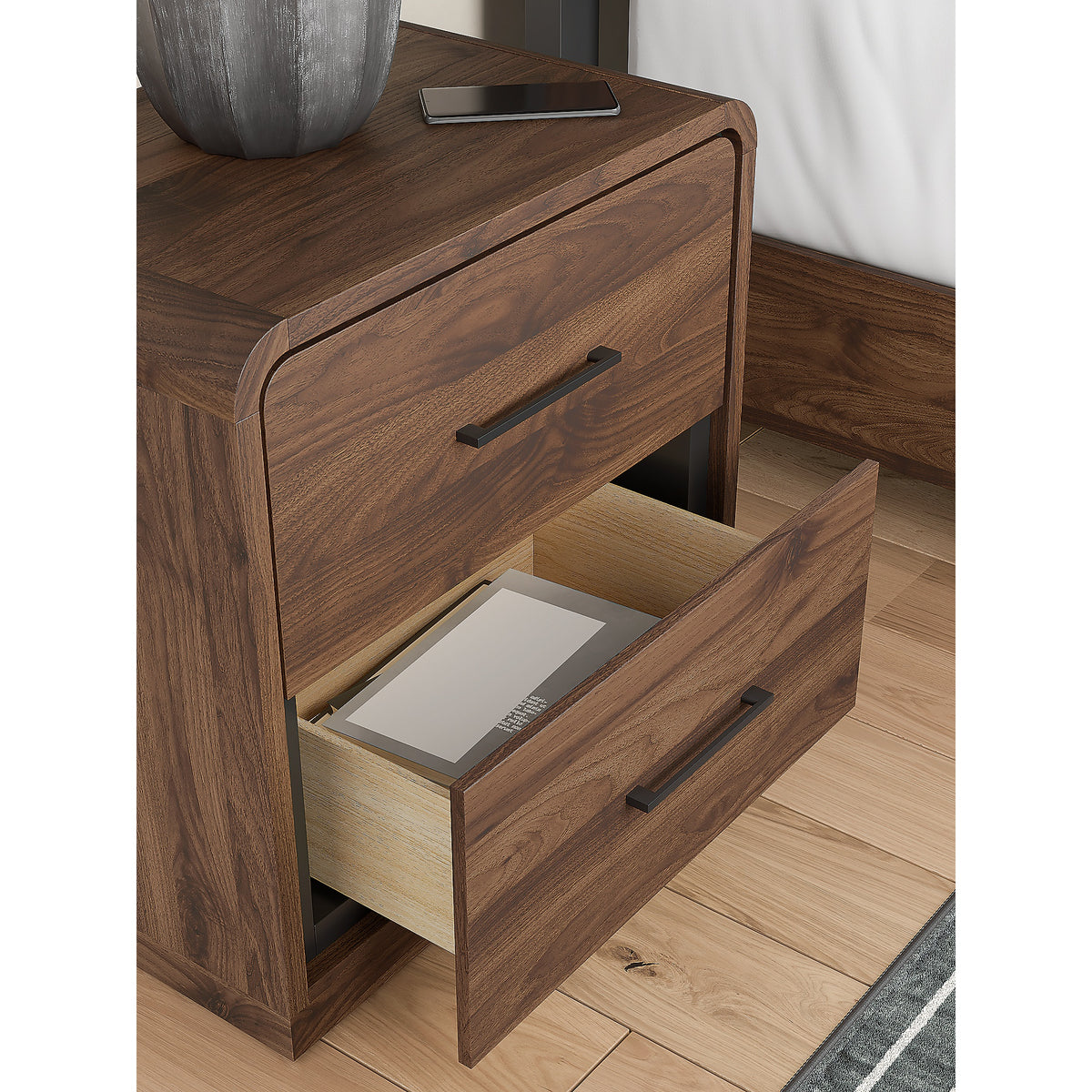 Fortlorn King Panel Bed, Dresser and Nightstand (PCB386-SI) - Image 32
