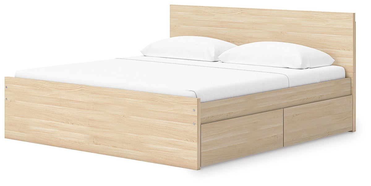 Onita Panel Platform Bed with 2 Side Storage - Natural  (EB9632-SI) - Image 3
