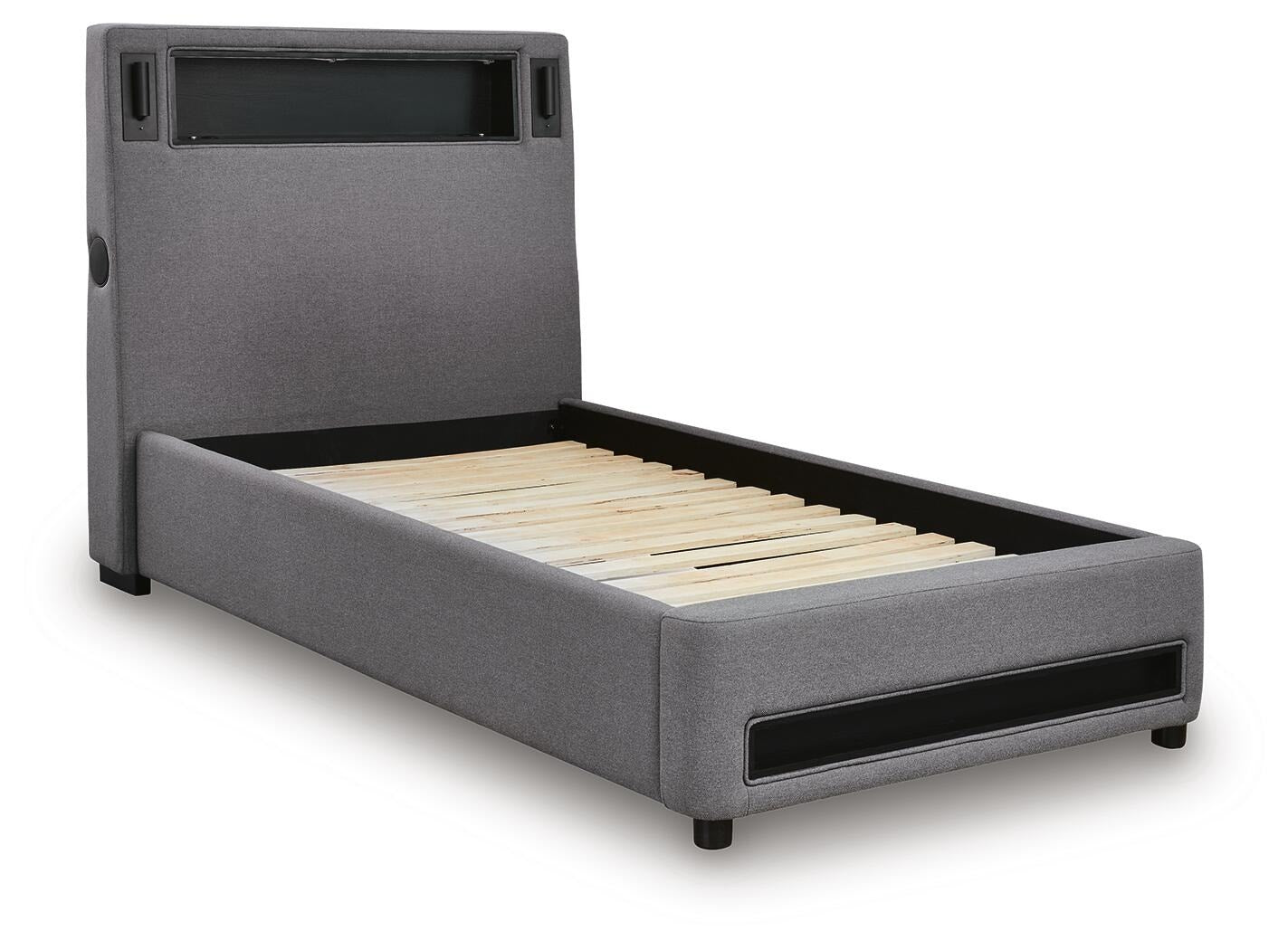 Finigale Twin Upholstered Bed with Wireless Audio (PCB2721-SI) - Image 3