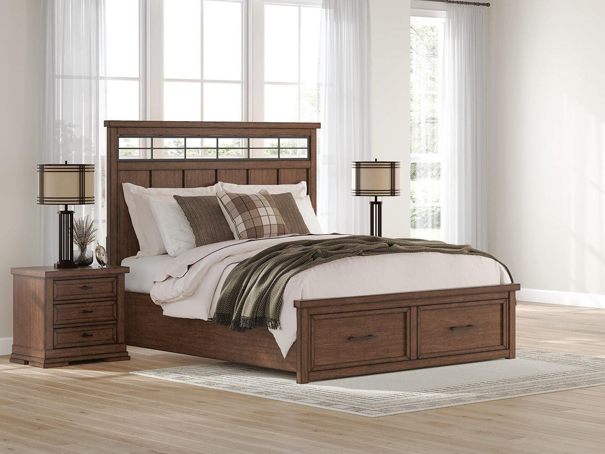 Taffenbrook Panel Storage Bed - Medium Brown  (B849-SI) - Image 2