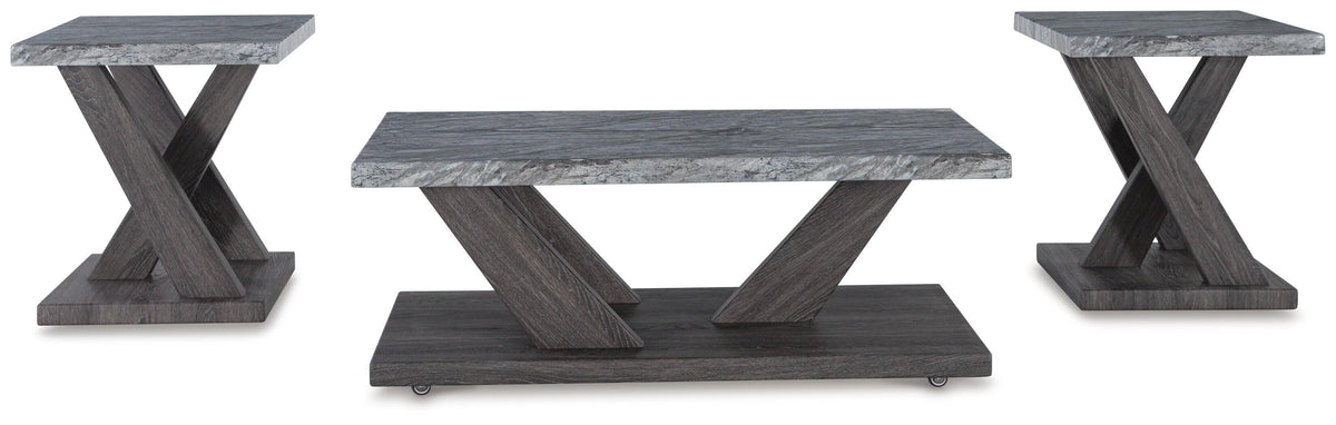 Bensonale Table (Set of 3) - Brown/Gray  (T400-SI) - Image 2