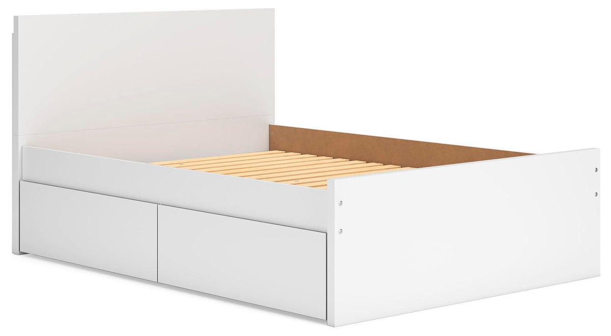 Onita Panel Platform Bed with 1 Side Storage (Youth) - White  (EB9630-SI) - Image 2
