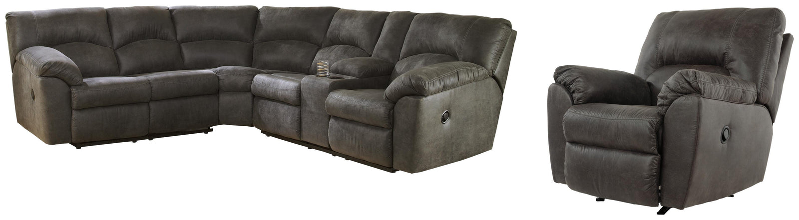 Tambo 2-Piece Sectional with Recliner (27801-SI) - Image 2