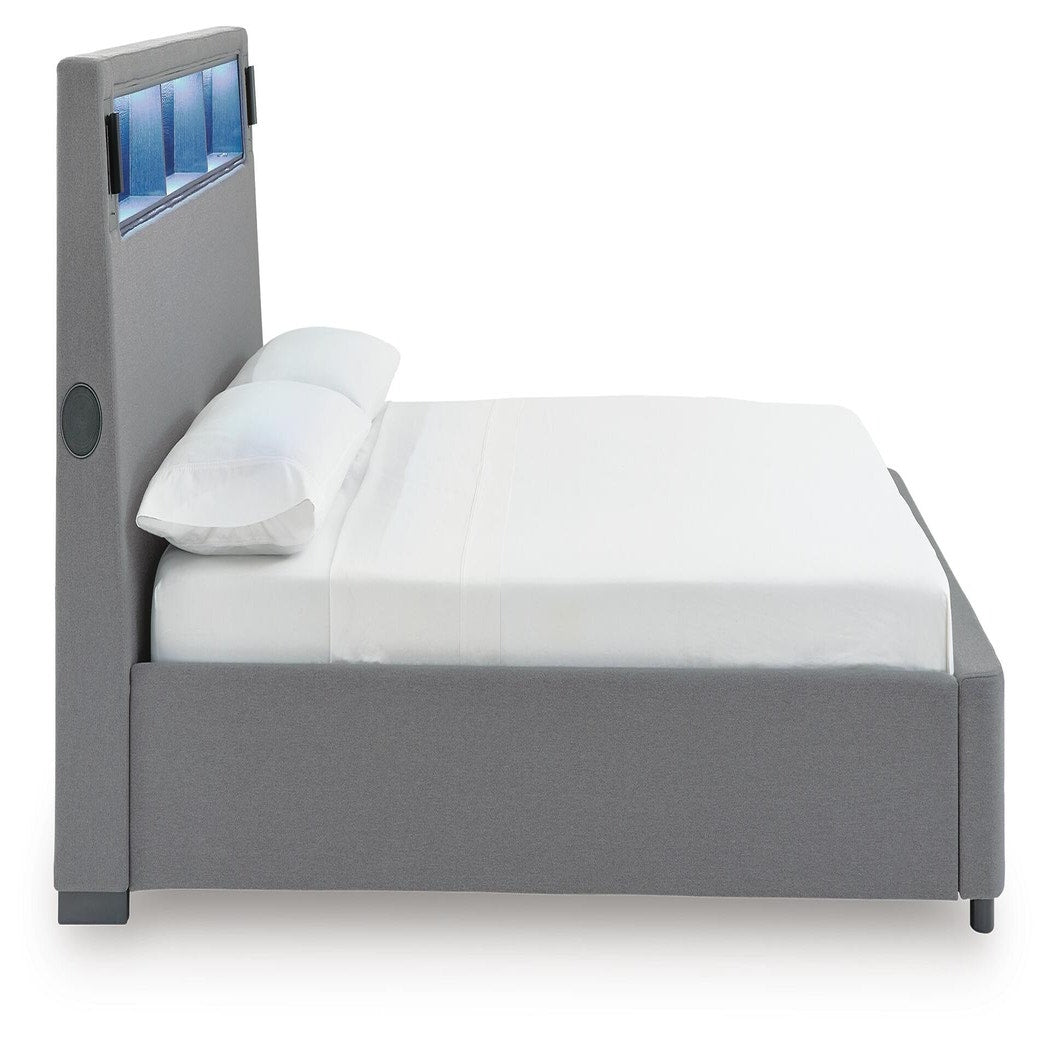 Finigale California King Upholstered Bed with Wireless Audio (PCB2721-SI) - Image 8