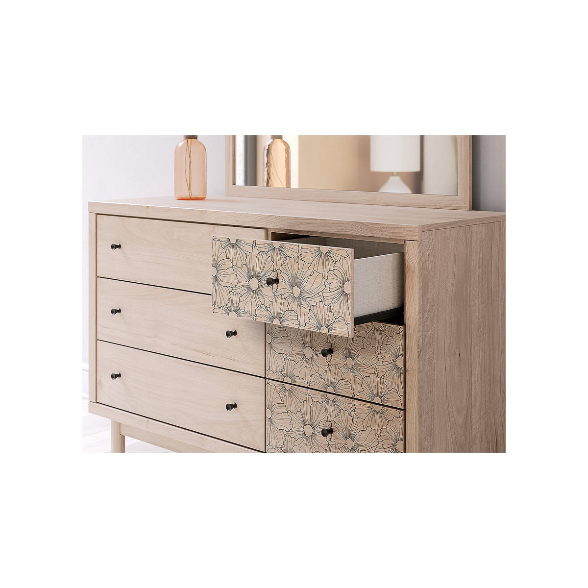 Arloster Twin Upholstered Day Bed, Dresser and Mirror (PCB1566-SI) - Image 16