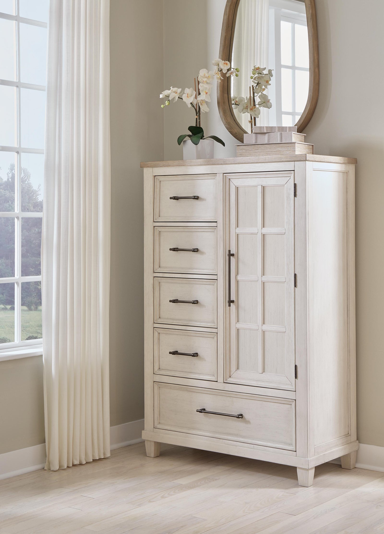 Shaybrock Door Chest - Antique White/Brown  (B683-SI) - Image 6