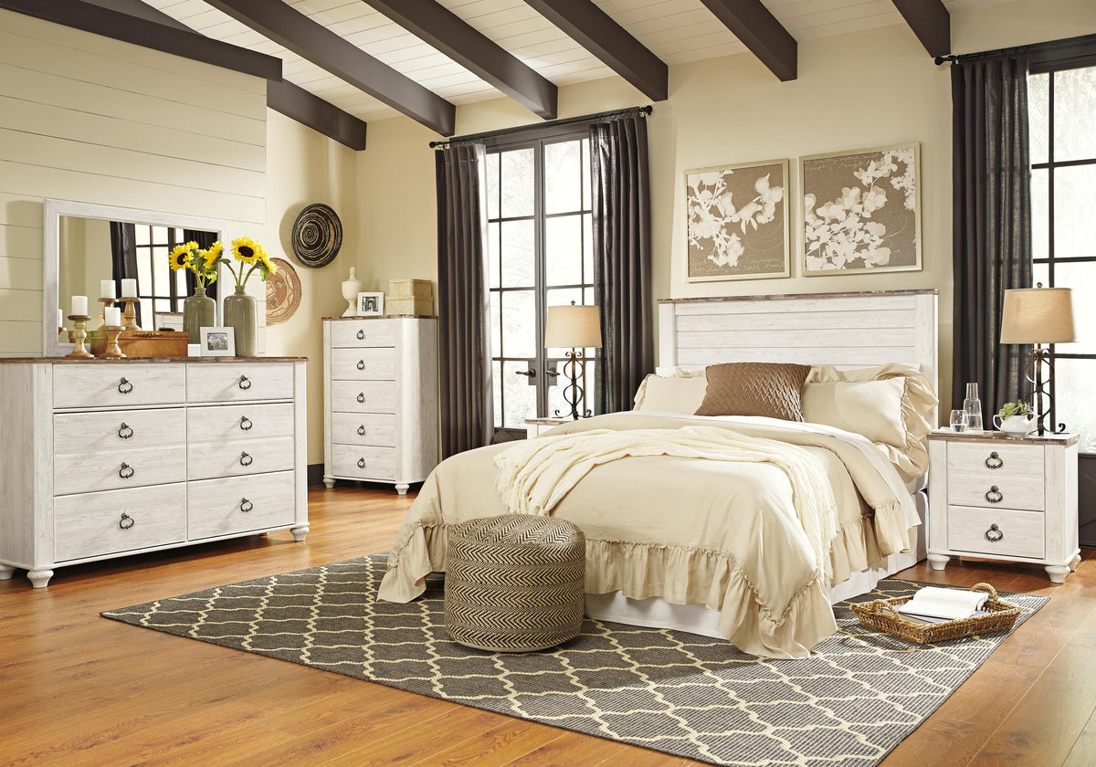 Willowton Panel Headboard - Whitewash  (B267-SI) - Image 8