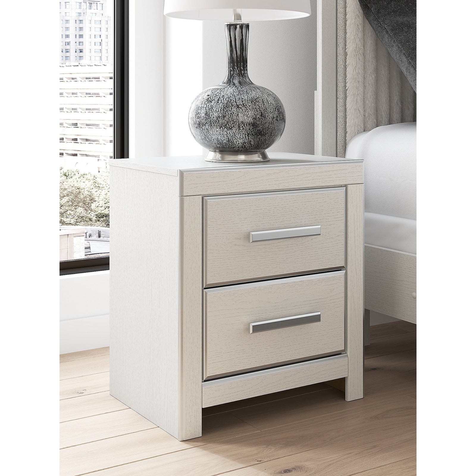 Zuraleus Queen Upholstered Panel Bed, Dresser, Mirror and Nightstand (PCB3381-SI) - Image 24