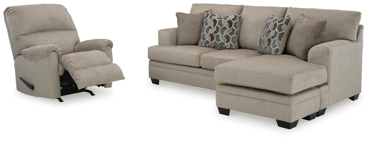 Stonemeade Sofa Chaise and Recliner (59504-SI) - Image 2