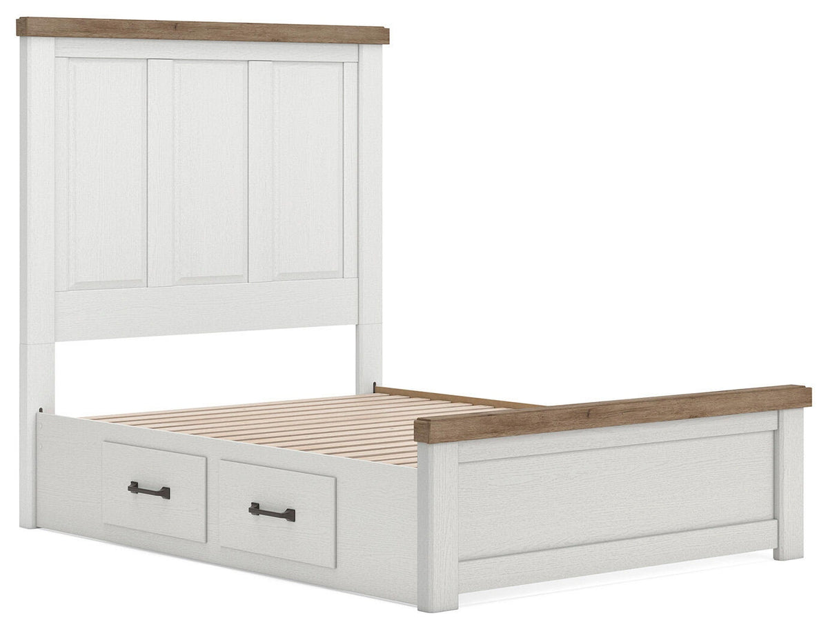 Savonport Full Panel Bed with Storage (Youth) - White/Brown  (B4615-SI) - Image 2
