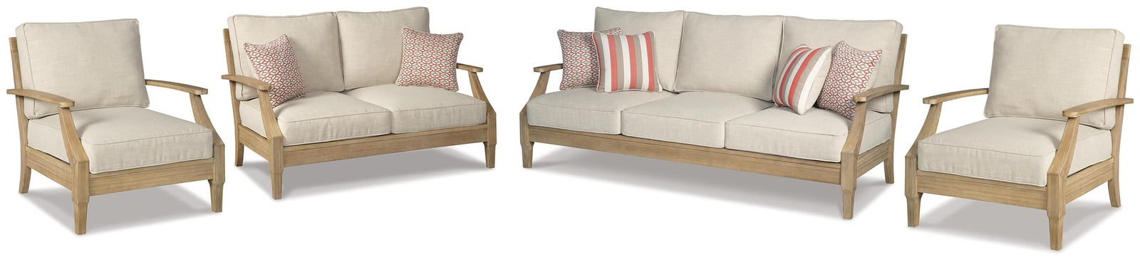 Clare View Outdoor Sofa, Loveseat and 2 Lounge Chairs (P801-SI)
