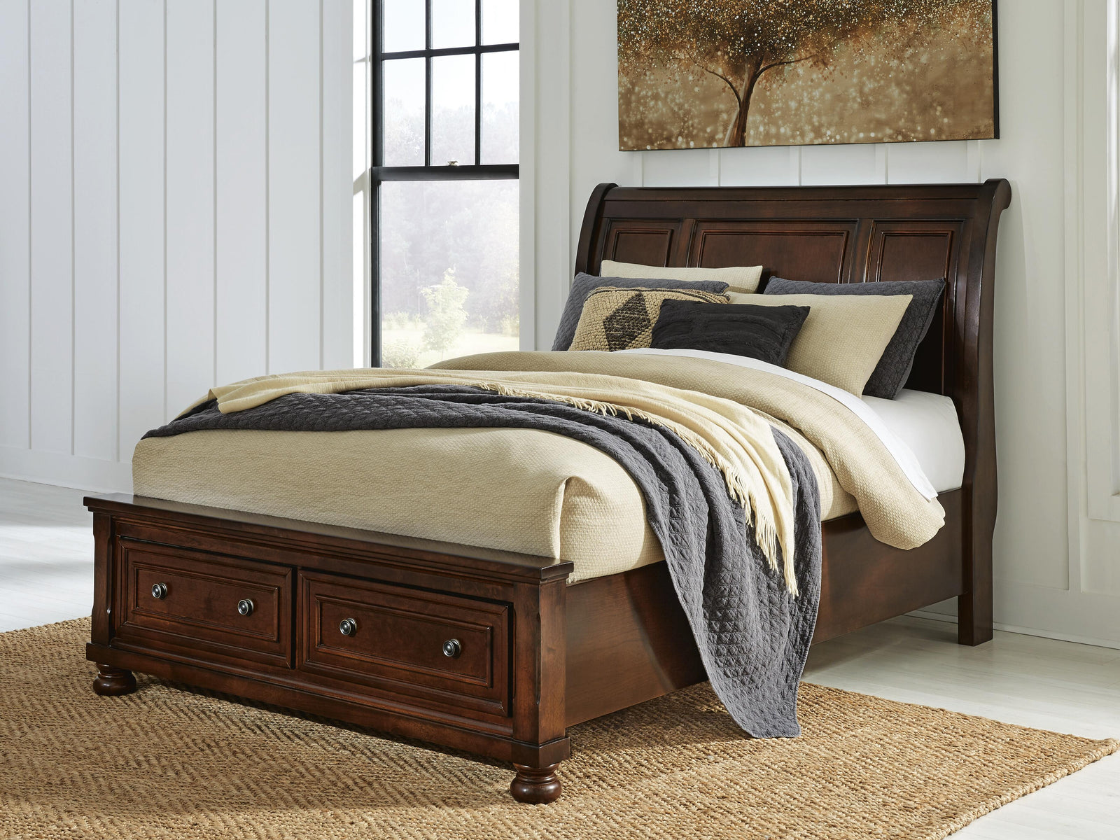 Porter Sleigh Storage Bed - Rustic Brown  (B697-SI) - Image 2