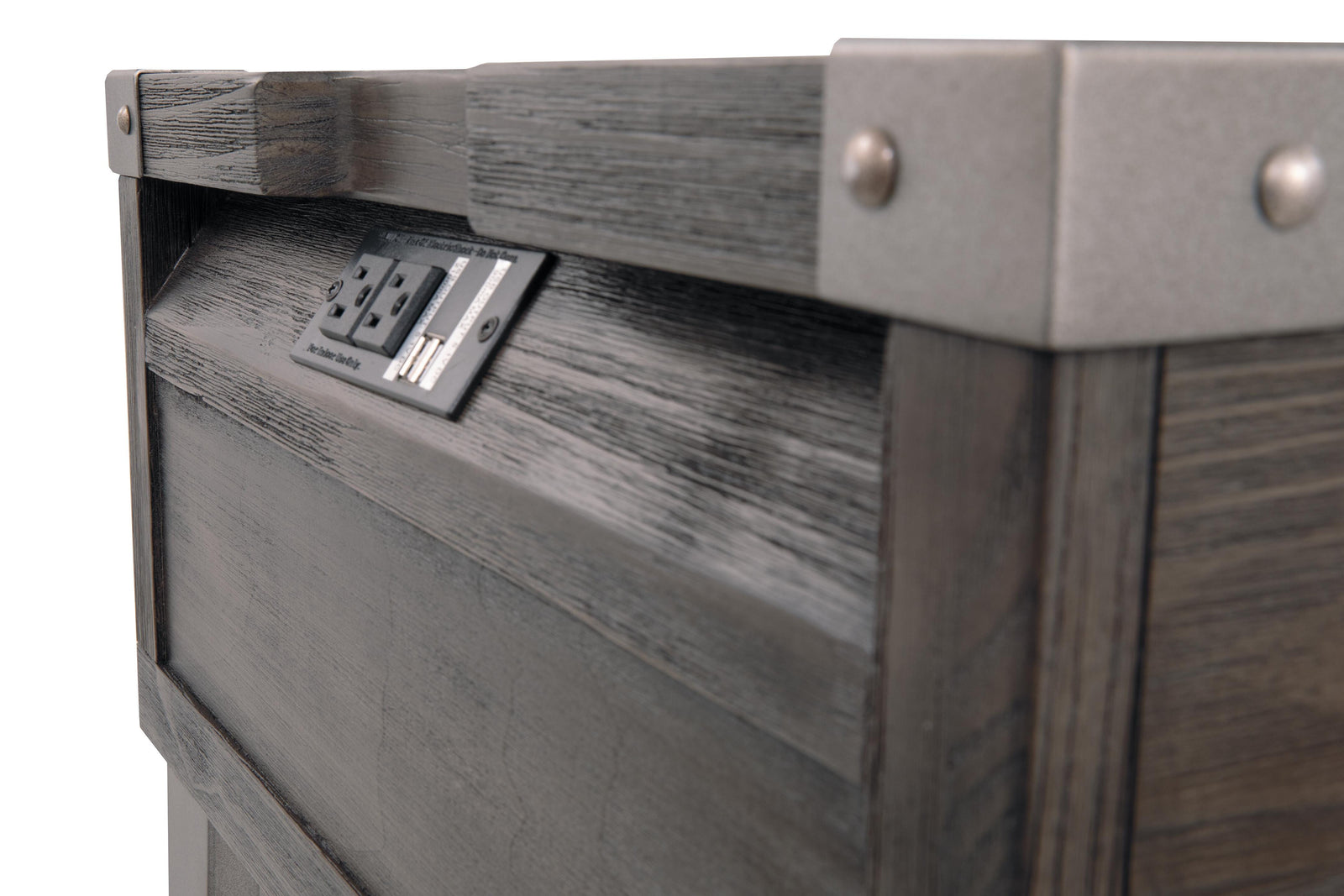 Todoe End Table with USB Ports & Outlets - Dark Gray  (T901-SI) - Image 11