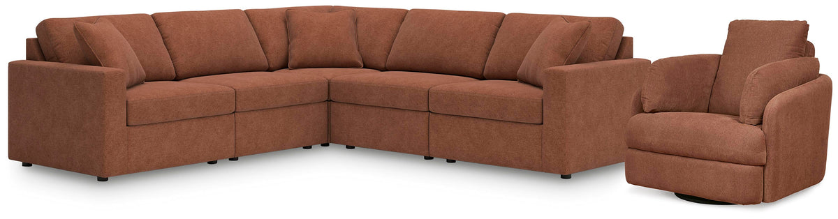Modmax 5-Piece Sectional and Swivel Glider Recliner (92102-SI)