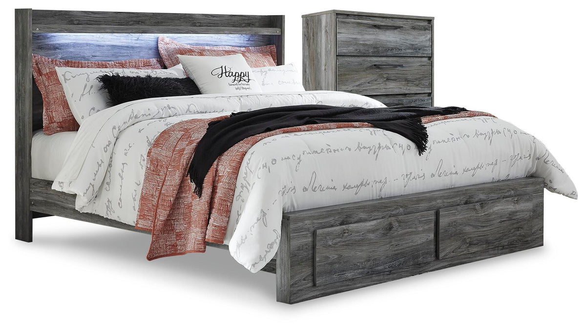 Baystorm Panel Storage Bed with Chest - Gray  (B221-SI)