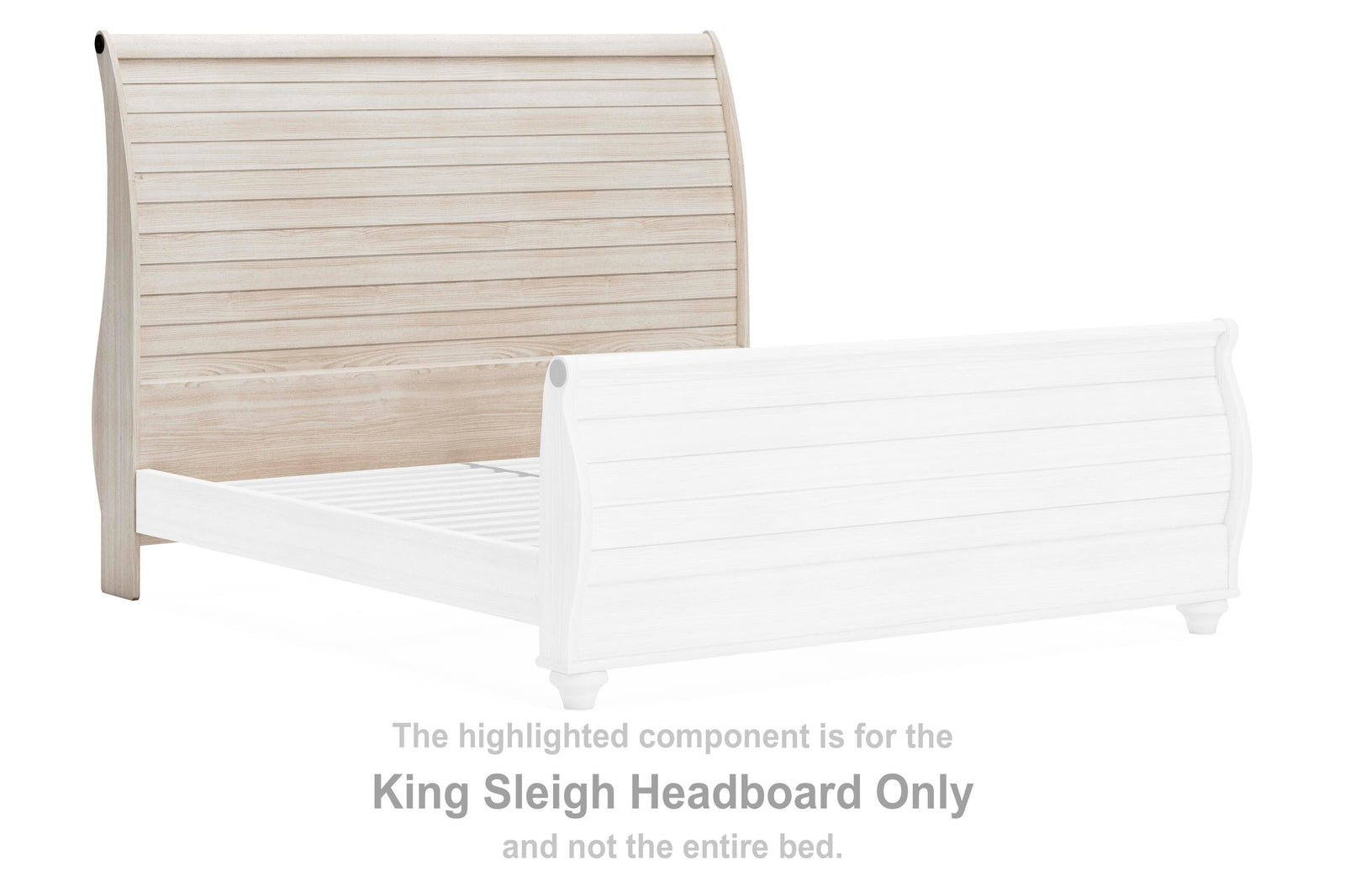 Willowton Sleigh Headboard - Whitewash  (B267-SI) - Image 3