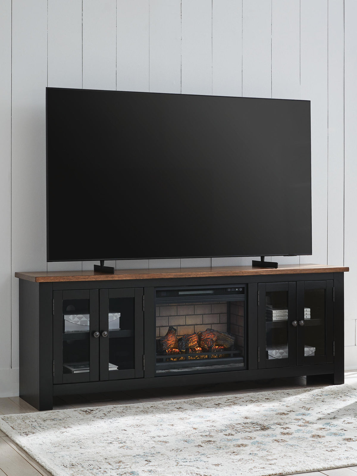 Wildenauer 76 TV Stand with Electric Fireplace (W664-SI) - Image 2