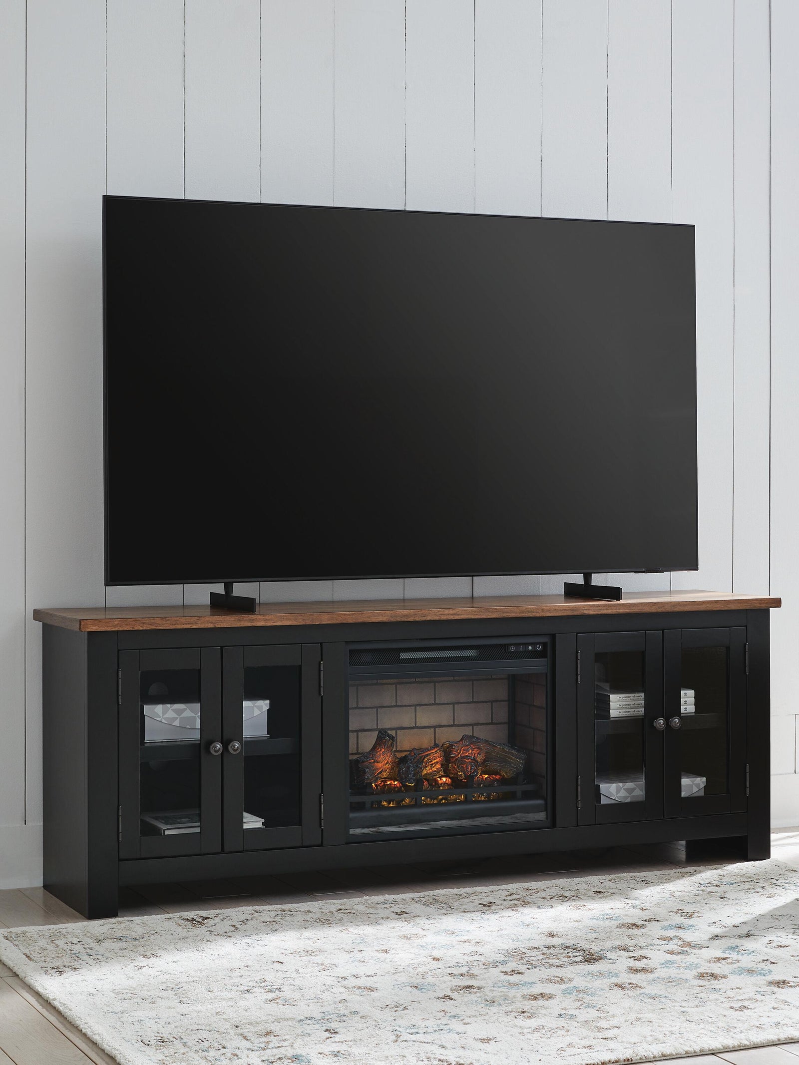 Wildenauer 76 TV Stand with Electric Fireplace (W664-SI) - Image 2