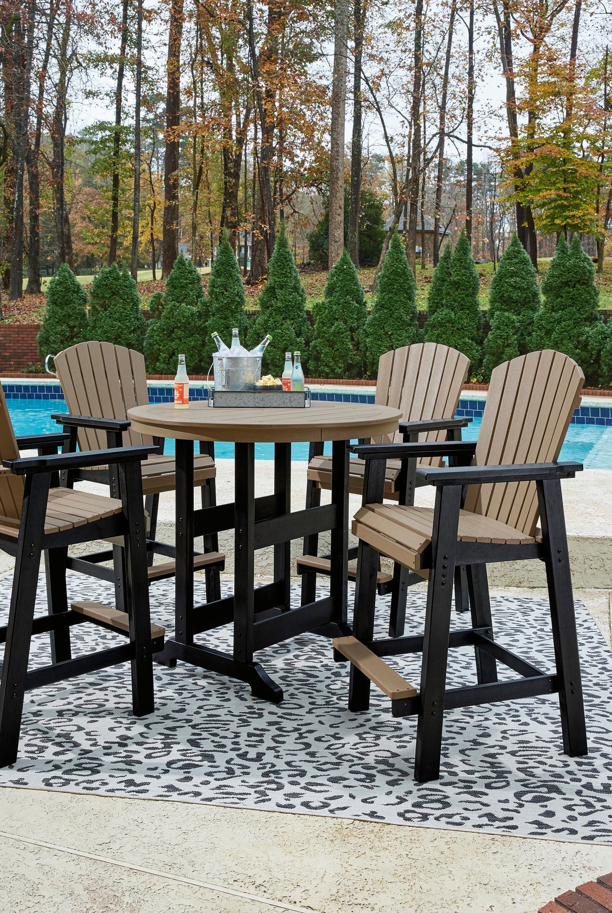 Fairen Trail Outdoor Counter Height Dining Table with 2 Barstools (P211-SI) - Image 15