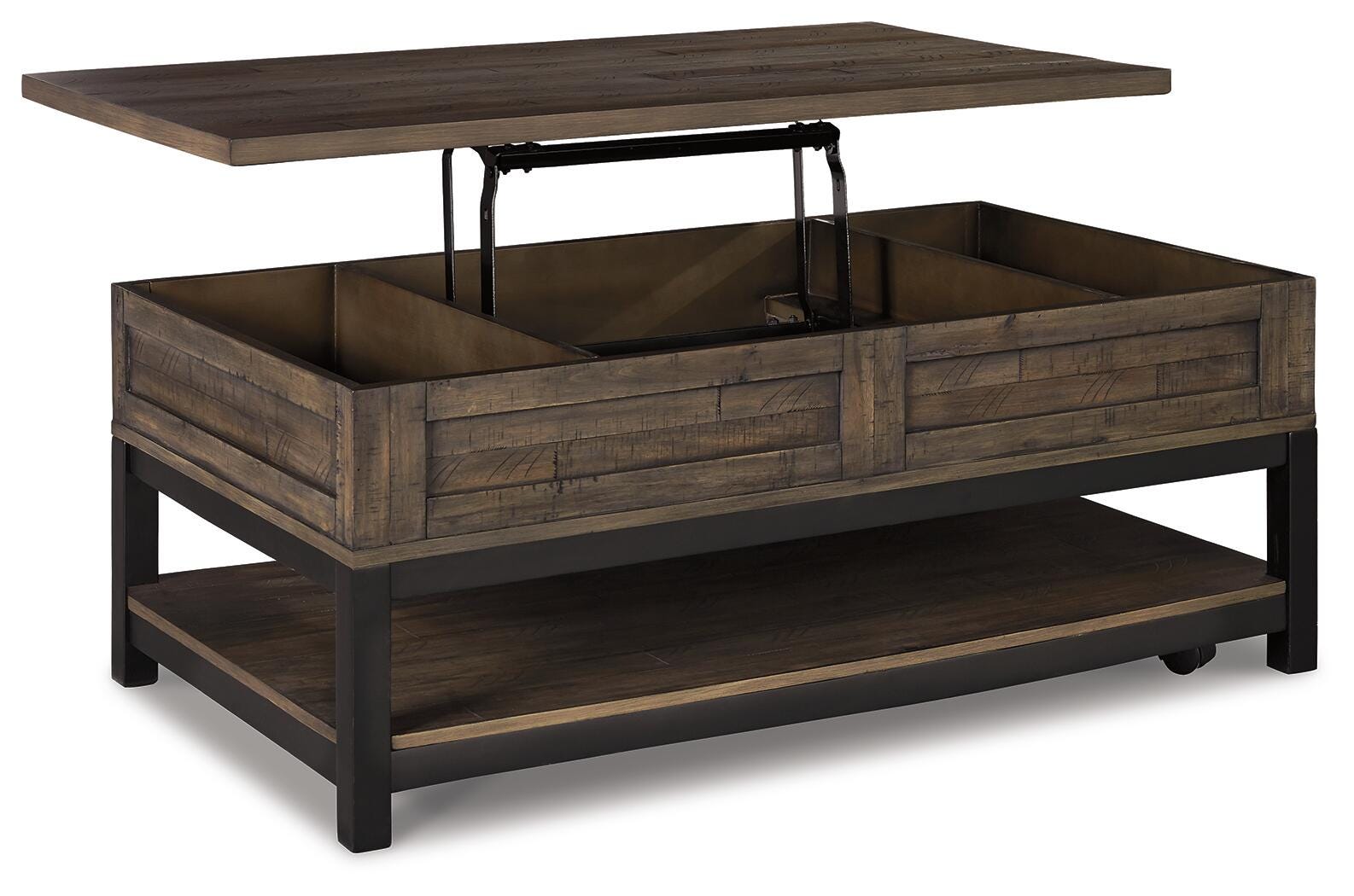 Johurst Coffee Table with Lift Top - Grayish Brown  (T444-SI) - Image 4