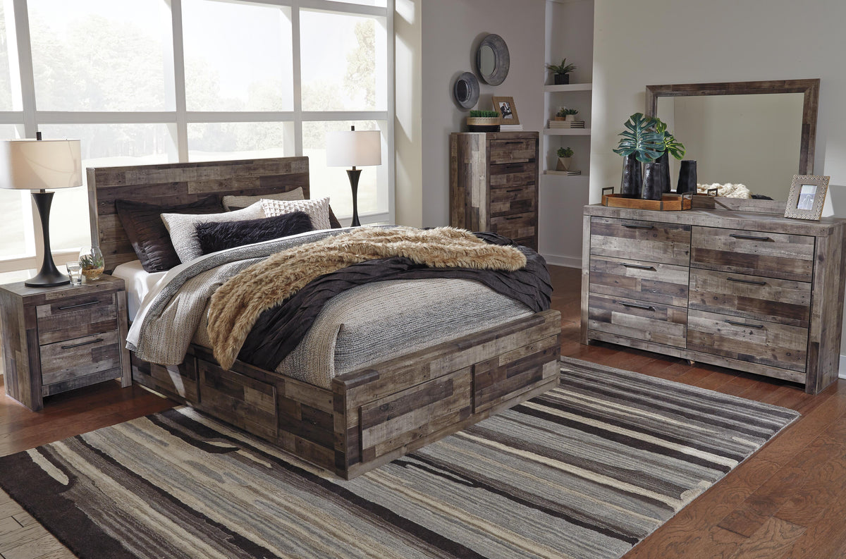 Derekson Panel Bed with 4 Storage Drawers - Multi Gray  (B200-SI) - Image 7