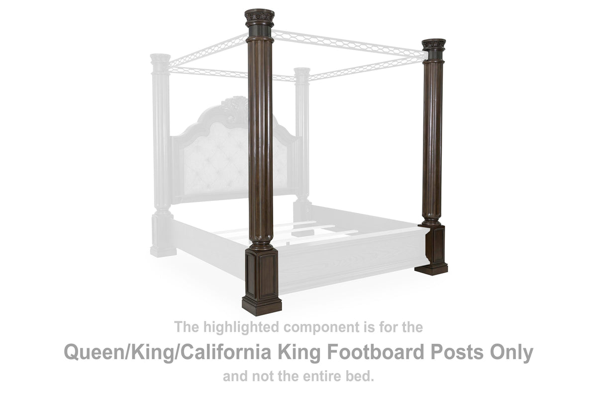Maylee Footboard Posts - Dark Brown  (B947-SI)