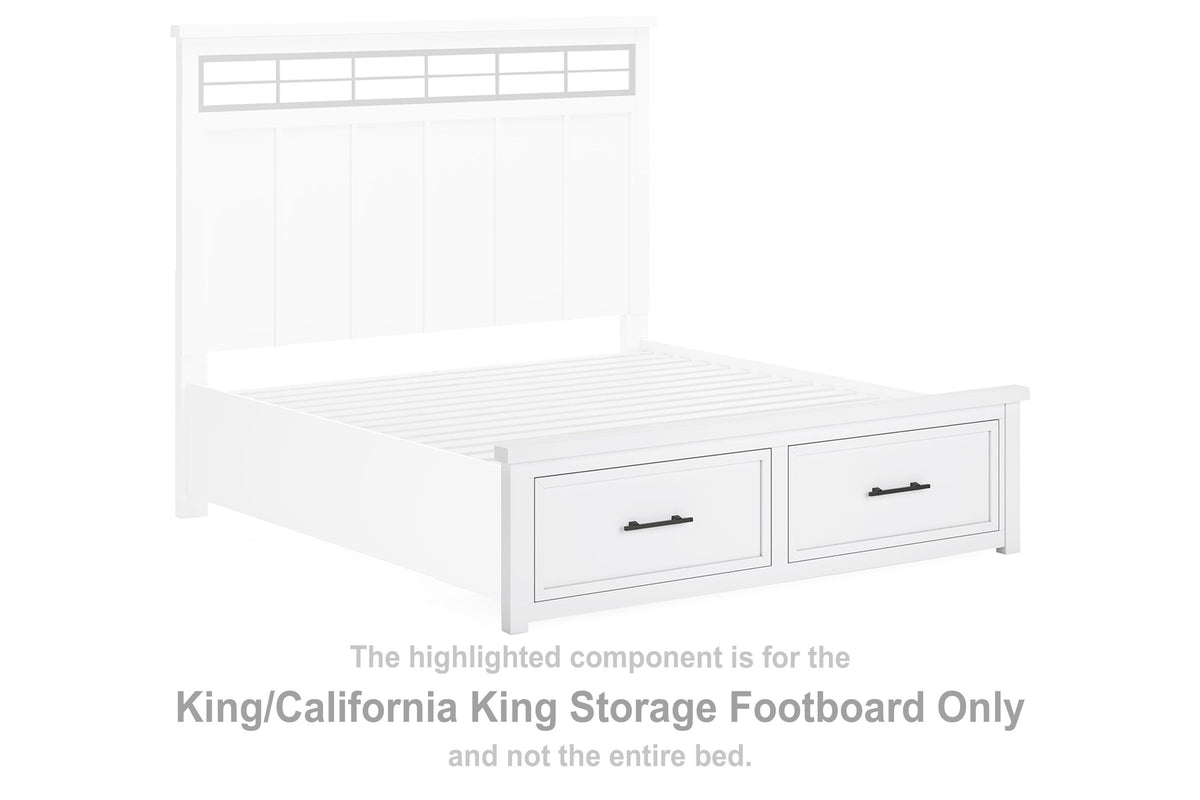 Ashbryn /California Storage Footboard - White/Natural  (B844-SI)