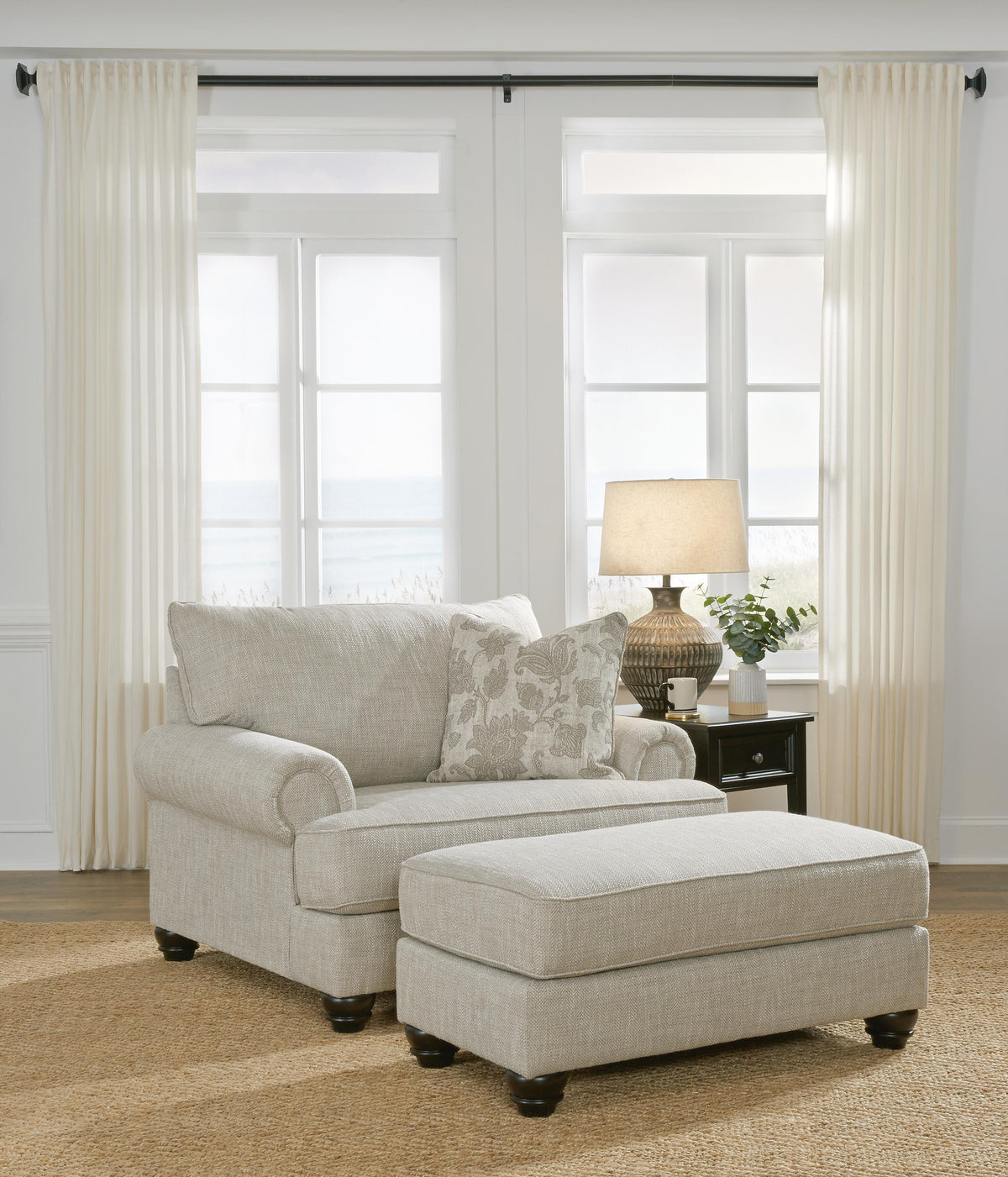 Asanti Oversized Chair and Ottoman (13201-SI) - Image 8