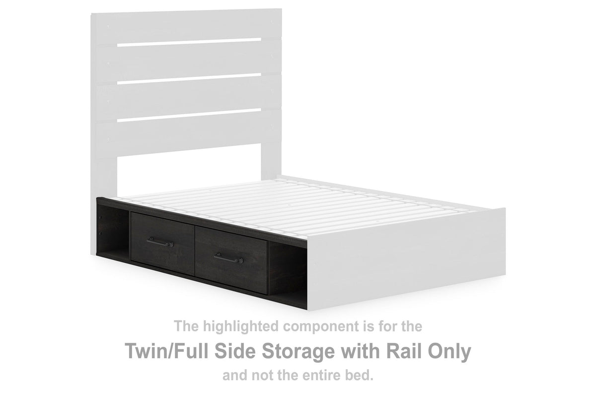 Hollivern Twin/Full Side Storage with Rail (PCB2108-SI)