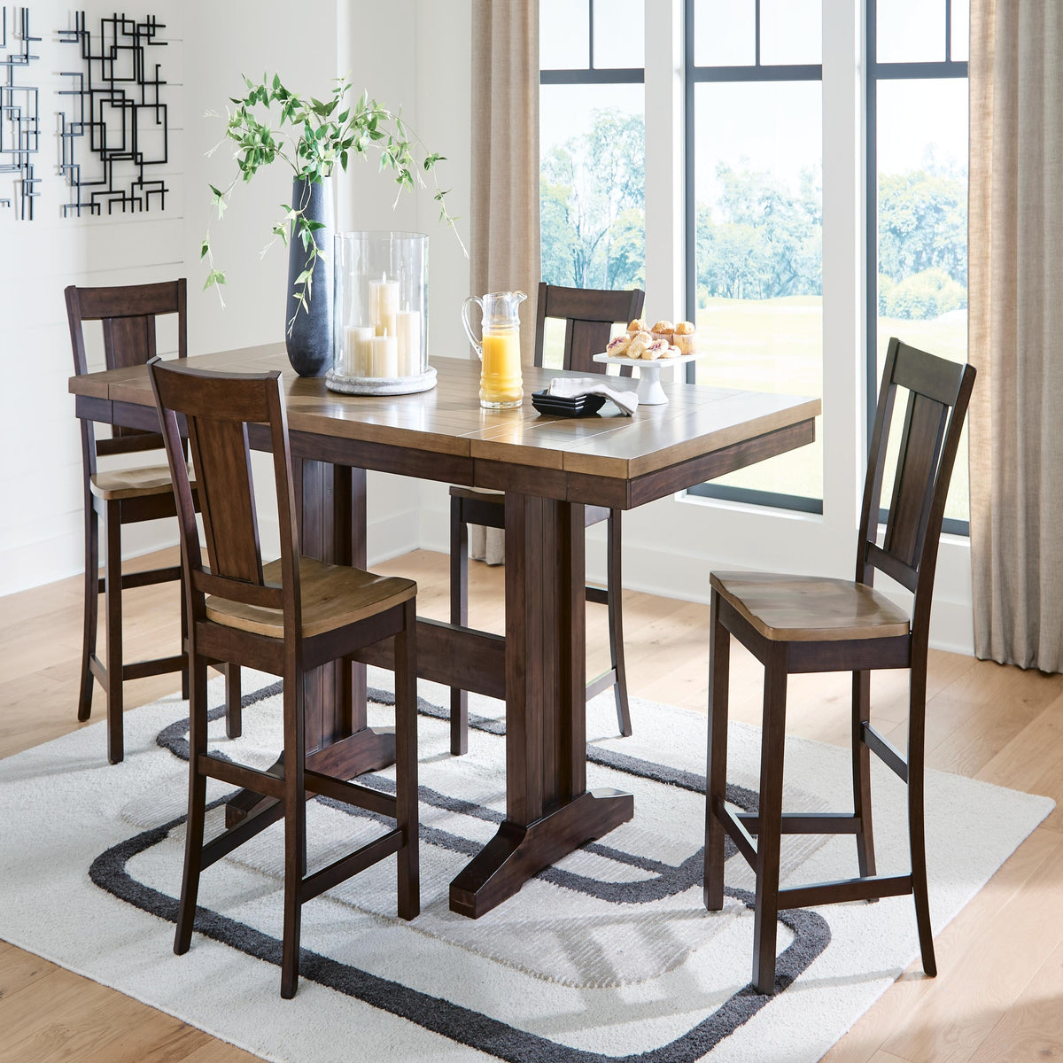 Rylandeen Counter Height Extension Dining Table and 4 Barstools (PCD651-SI) - Image 11