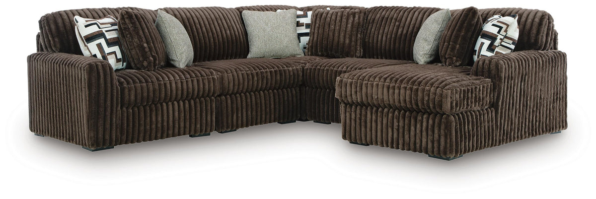 Midnight-Madness 5-Piece Sectional with Chaise (98104-SI)