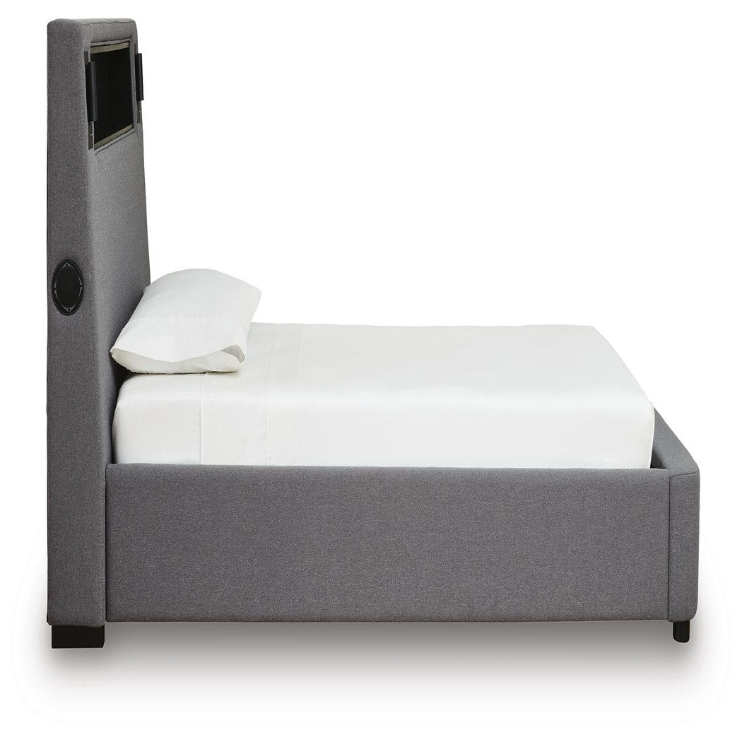 Finigale Twin Upholstered Bed with Wireless Audio (PCB2721-SI) - Image 5